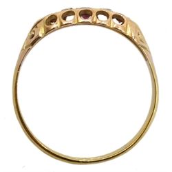 Gold garnet and diamond ring, hallmarked