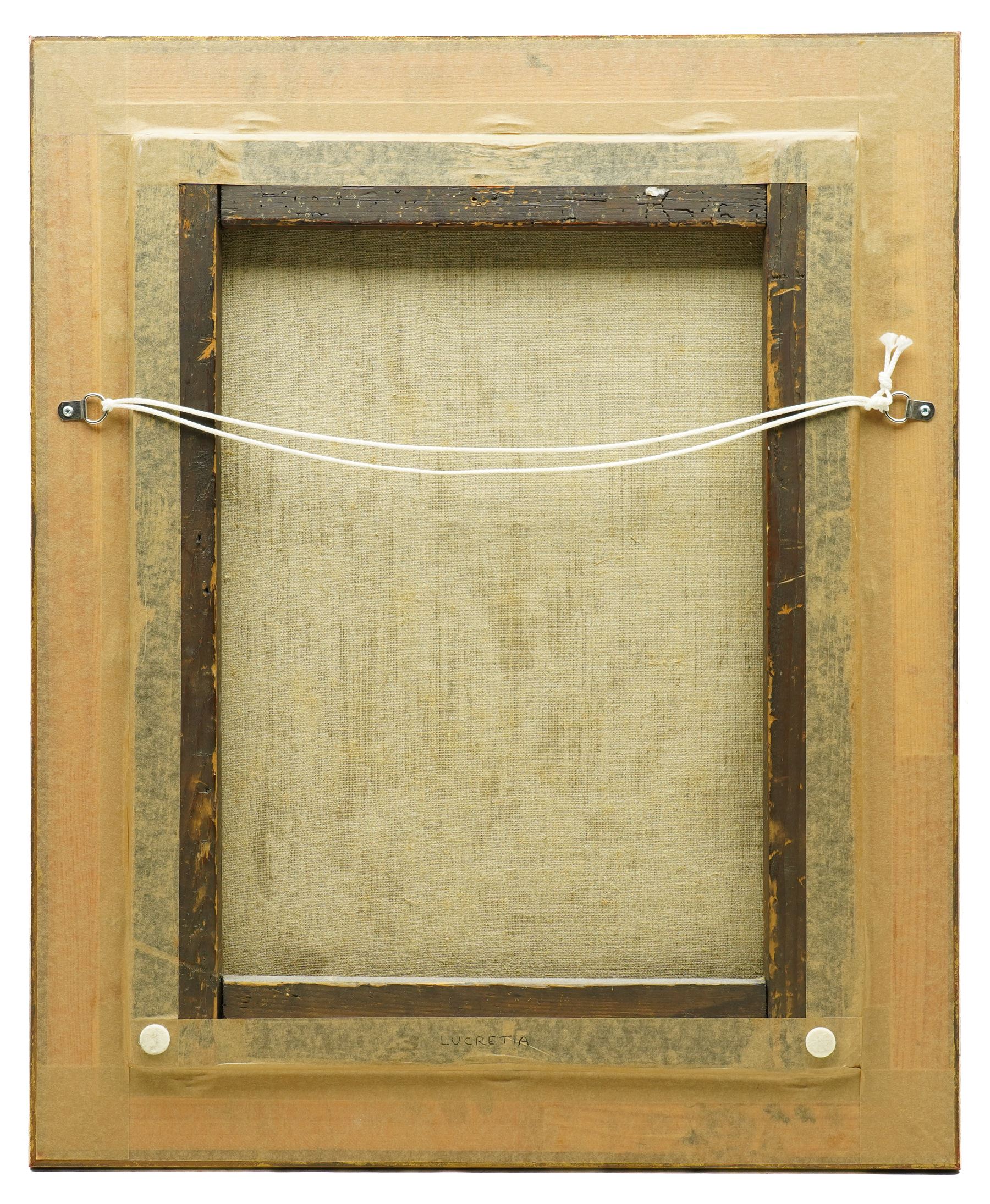 Follower of Gortzius Geldorp (Flemish 1553-1618): The Death of Lucretia, 18th century oil on canvas unsigned 48cm x 37cm
Notes: portrays the moment just before Lucretia's tragic suicide by dagger (note the hilt in her hand). The painting bears a remarkable similarity in composition to Geldop's Venus; additionally, the work also highlights the pearl earring of Lucretia, a signature inclusion of Gortzius to showcase wealth and symbolic elements. 