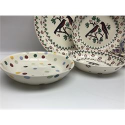 Emma Bridgewater ceramics, to include Christmas Joy Robin pattern meat platter, serving plate, bowl and two mugs, Anenome pattern jug, dinner plate, mug and three bowls, polka dot pasta bowl and two Wallflower pattern pasta bowls, largest D33.5cm