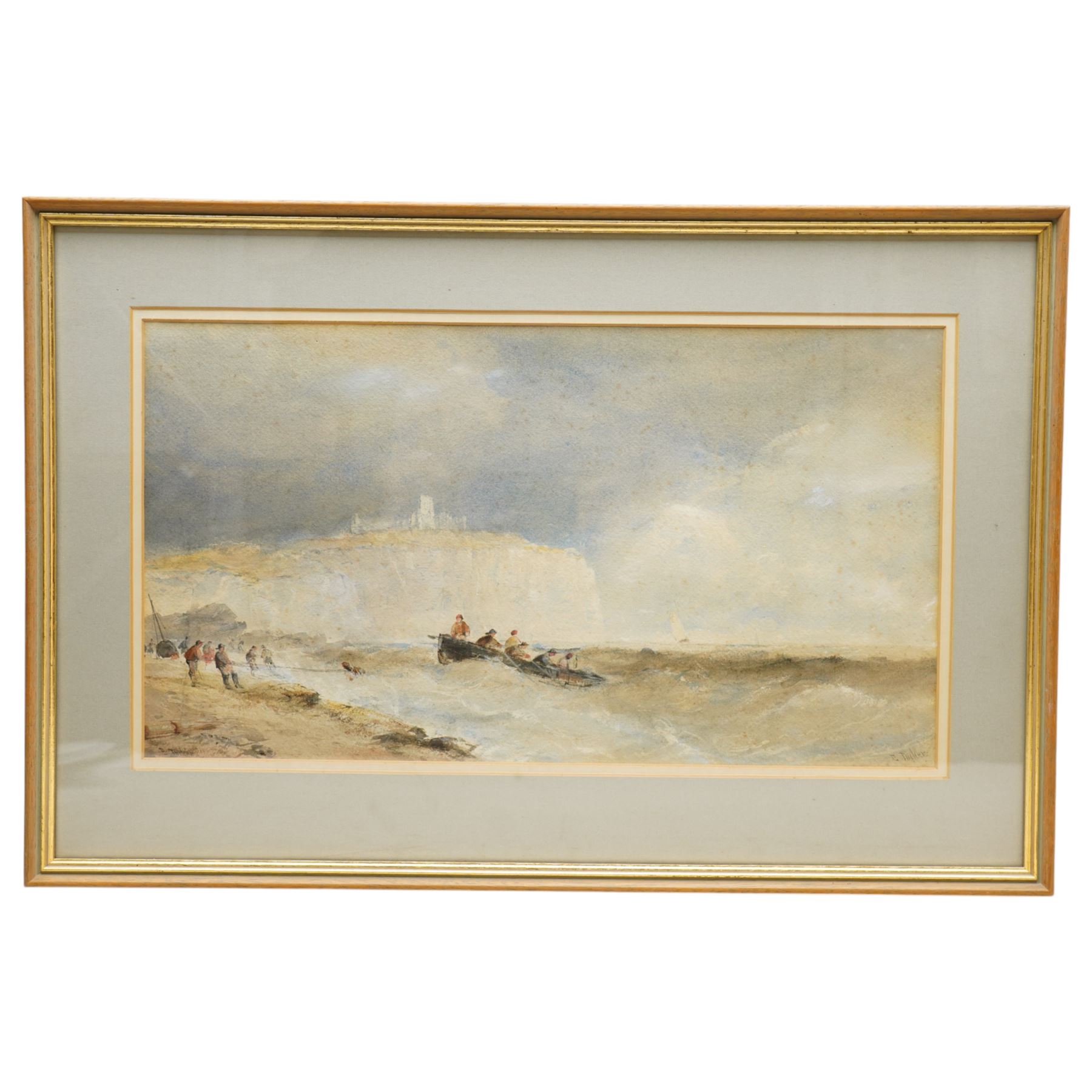 Edward (Arden) Tucker Jnr (British 1847-1910): Scarborough Castle from Cornelian Bay, watercolour signed 30cm x 54cm