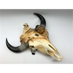 Large limited edition buffalo skull sculpture by Neil J. Rose and Gary Rose titled 'Spirit of Life' no. 15/1500, W62cm