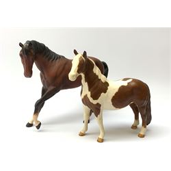 Beswick matte glazed Pinto Pony, together with a Beswick matte glazed bay horse