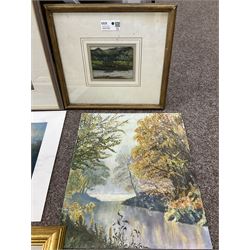 Collection of 20th and 21st Century landscapes, to include Stephen Bewsher (British 1964-): 'Evening Canal - Lymm Cheshire' and English School (20th Century): 'River Nidd', oil and oil pastel variously signed titled and dated max 51cm x 41cm (8) (variously unframed)