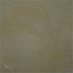 Silver plated four branch centrepiece set with glass bowls and a larger centre bowl and with interchangeable candle sconces H37cm  and a plated punch bowl with lion mask handles D37cm (2)