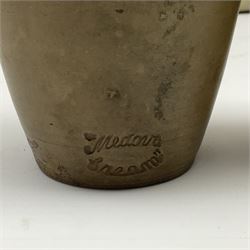 Large 2 gallon stoneware flagon, stamped 'John Soulby Wine Merchant Malton 2 Gall', together with a collection of similar stoneware jars and bottles, largest H40.5cm