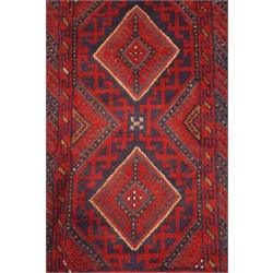  Meshwani red and blue ground runner rug, 270cm x 62cm  