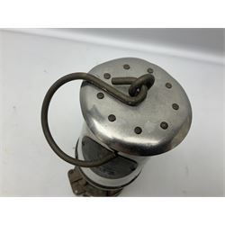 Miners Lamp The Protector, Eccles no 3533, with engraved plaque, H26cm