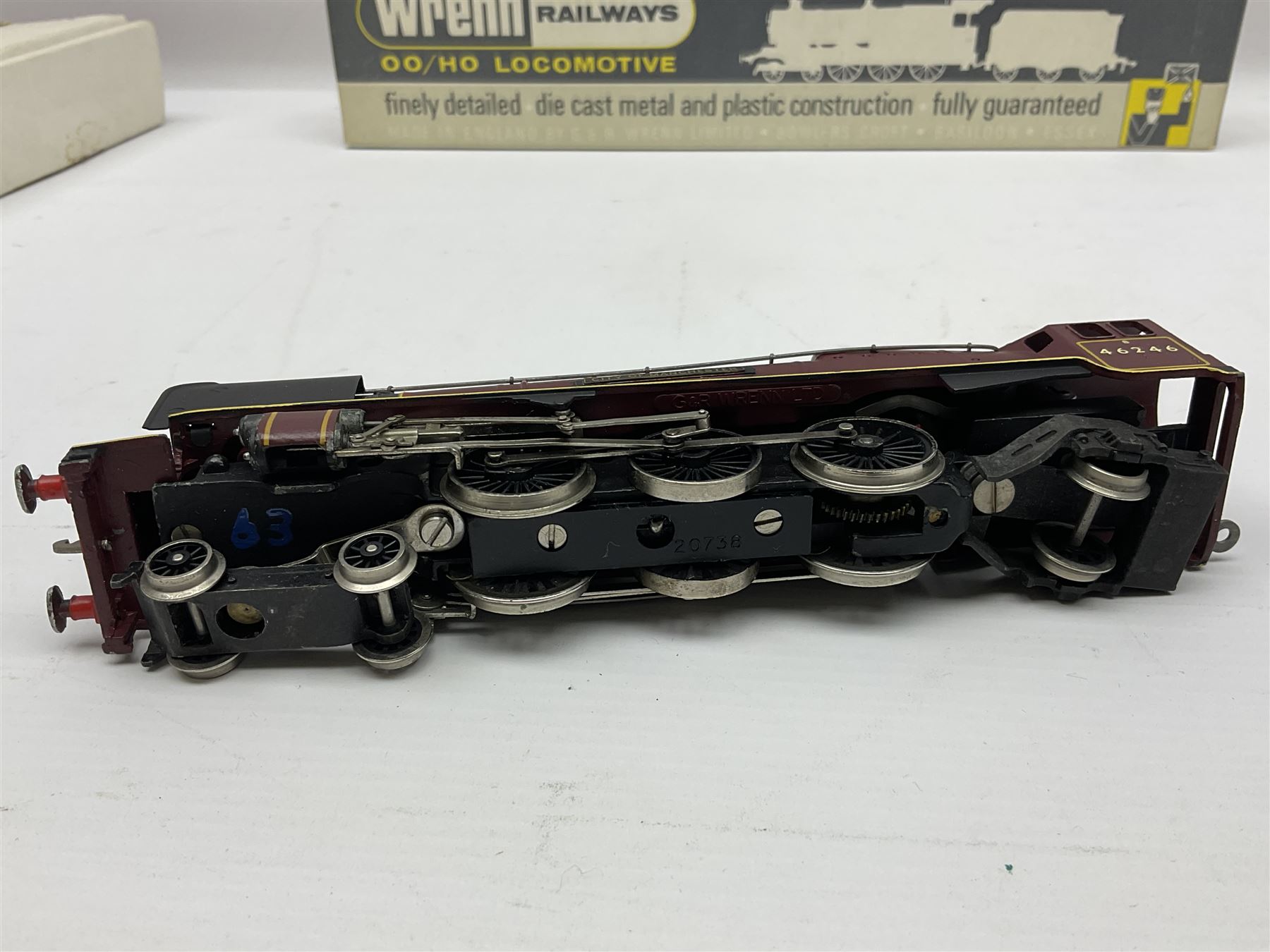 Wrenn '00' gauge - Princess Coronation (Duchess) Class 4-6-2 locomotive 'City of London' No.46245; boxed with tender and manual; and another similar bearing the nameplate 'City of Manchester' No.46246; in City of Birmingham box; both in BR Maroon (2)