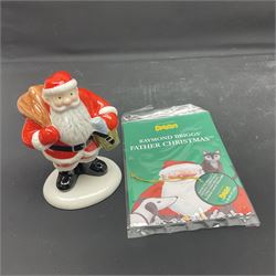 Four Coalport Characters Raymond Briggs Father Christmas figures, comprising My Best Friends, In thee French Style, Christmas Begins and Lazy Days, all with certificates and original boxes