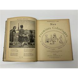 Three Childrens books, comprising Father Tuck's Once Upon a Time and two french books by Hachette et Cie, together with a folder of Ours The Magazine of Reckitts