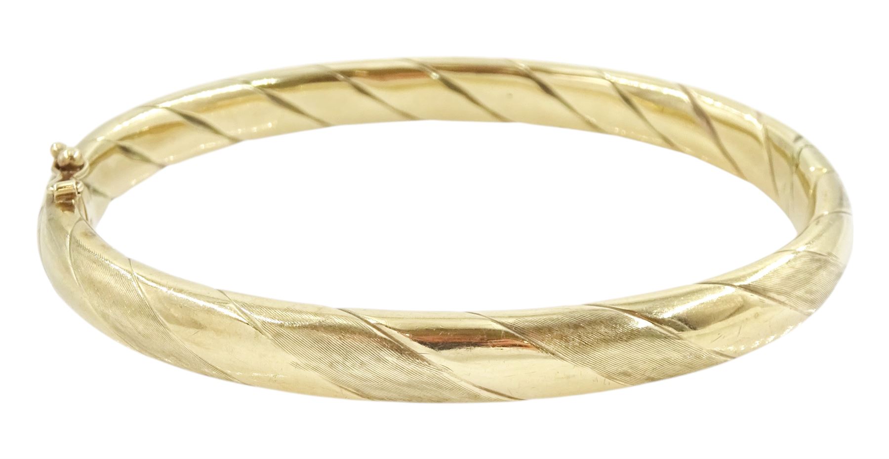 9ct gold hinged bangle, hallmarked