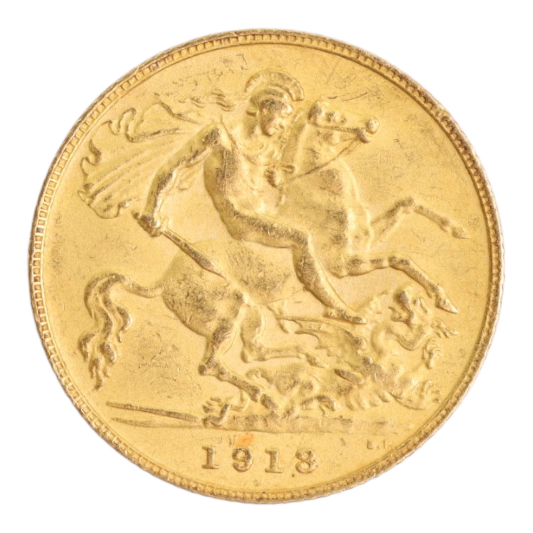 King George V 1913 gold half sovereign coin