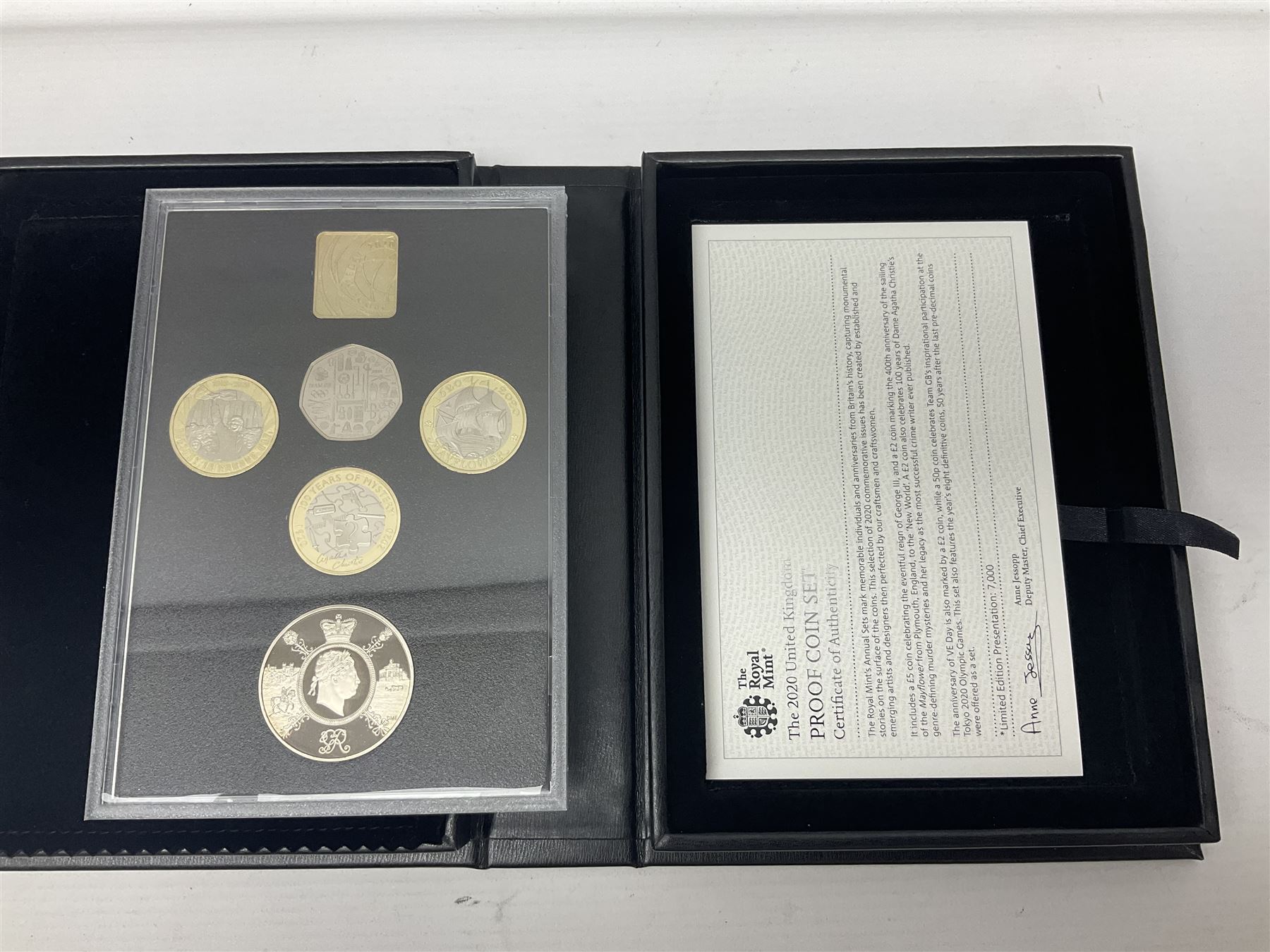 The Royal Mint United Kingdom 2020 proof coin set collector edition, cased with certificate
