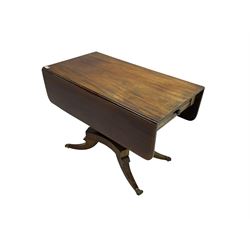 19th century mahogany drop leaf supper table on splayed supports 