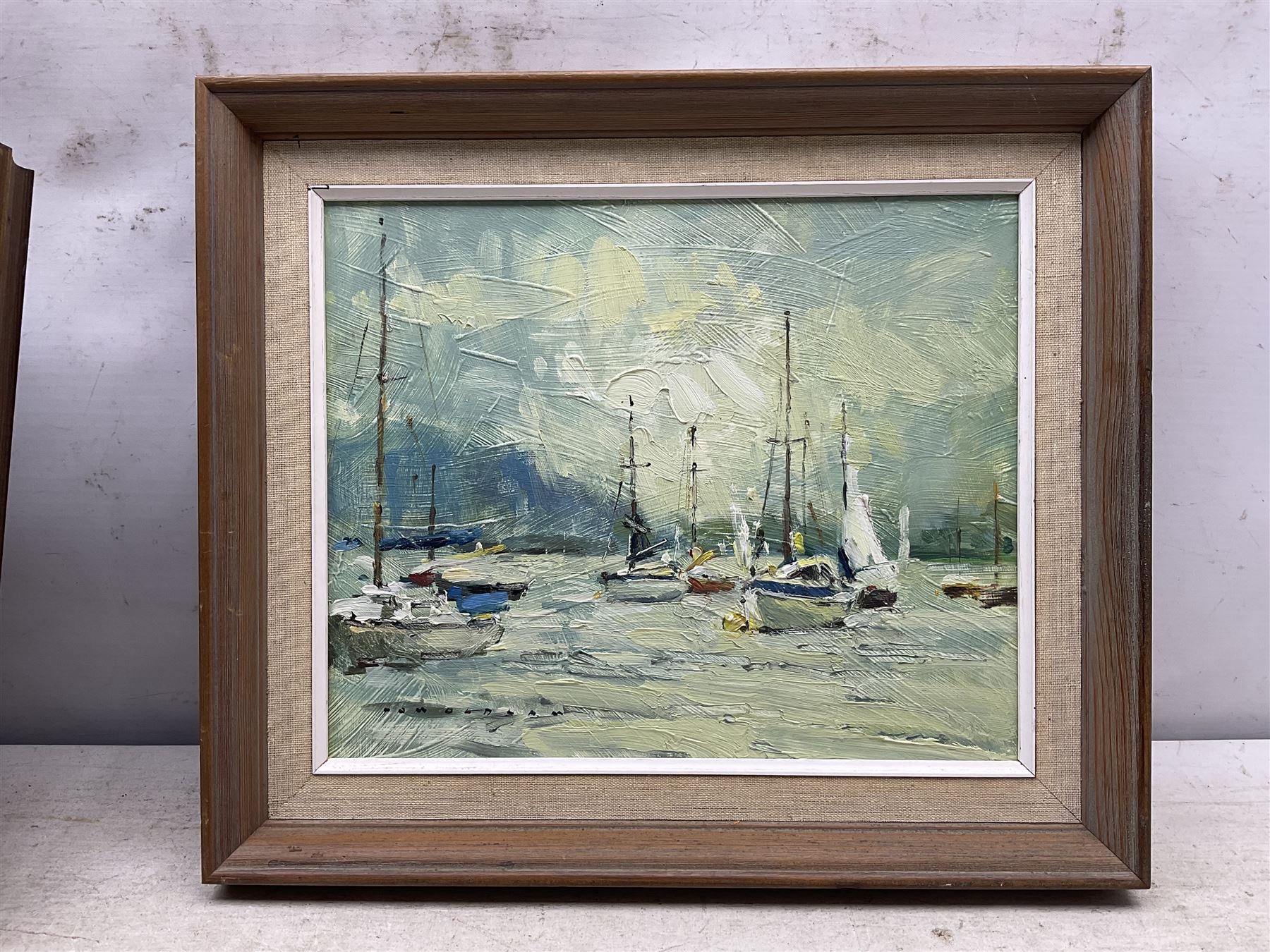 Tom Oldham (British 1928-2019): 'Plockton' and 'Wast Water - Sail Club', two oils on board signed, titled verso max 24cm x 29cm (2)