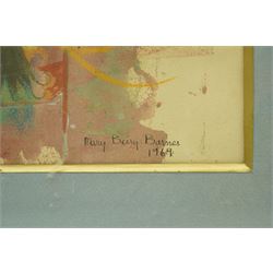 Mary Berry Barnes (American Mid-20th century): The Birthday Party, gouache signed and dated 1969, 61cm x 40cm
