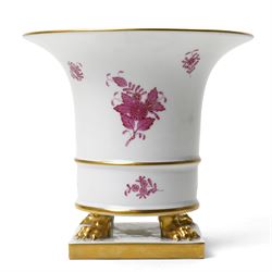 Herend vase painted in the 'Chinese Bouquet' pattern, printed marks to base, H19cm