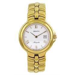 Zenith Acropolis ladies quartz wristwatch, white dial with date aperture, with guarantee card dated 1993 