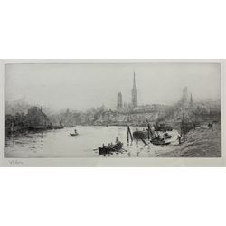 William Lionel Wyllie (British 1851-1931): The Seine at Rouen, drypoint etching signed in pencil 17cm x 38cm