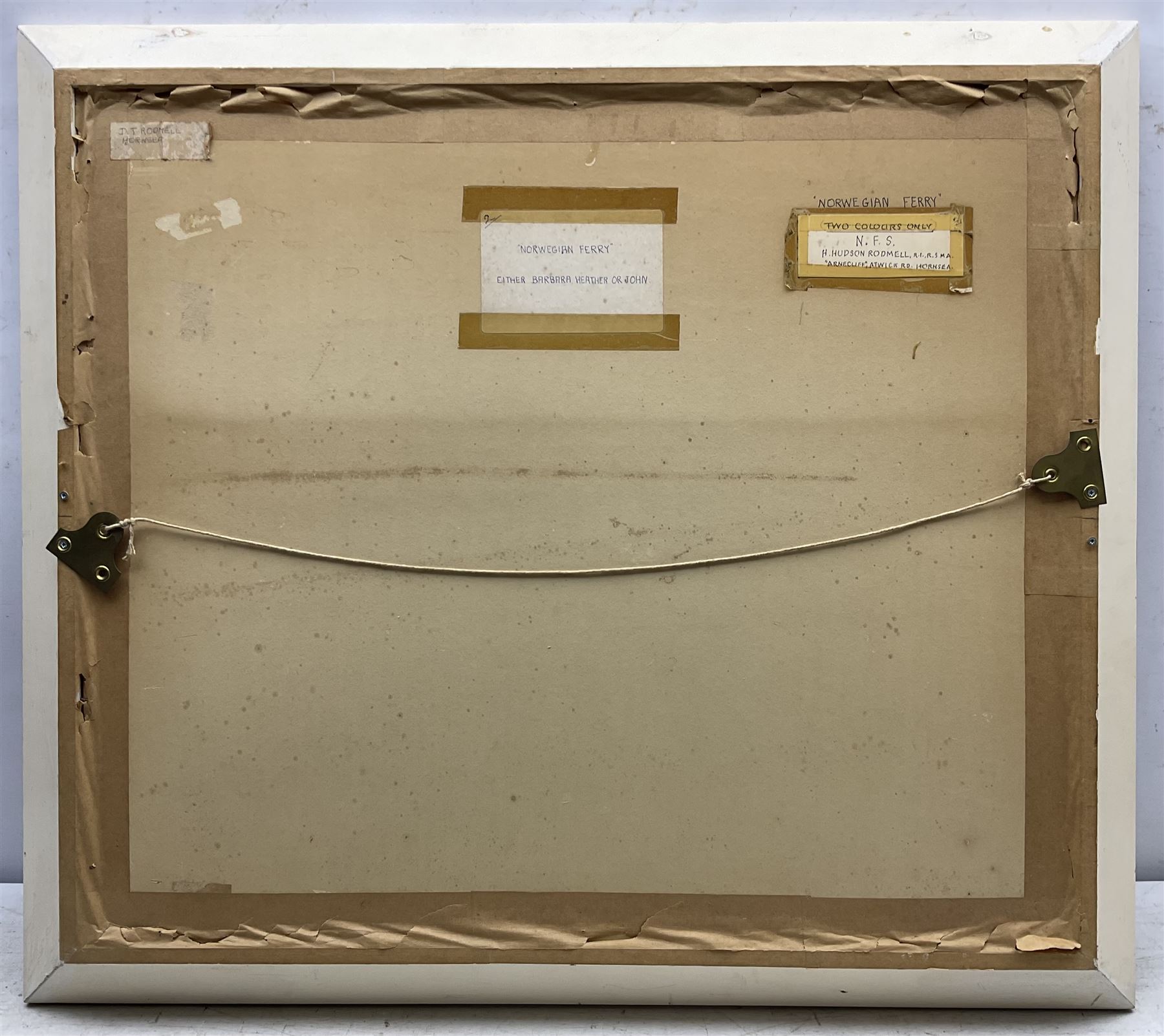 Harry Hudson Rodmell (British 1896-1984): 'Norwegian Ferry', oil on board signed, titled verso 55cm x 65cm 
Provenance: the artist was the vendor's great-uncle; never been on the market.