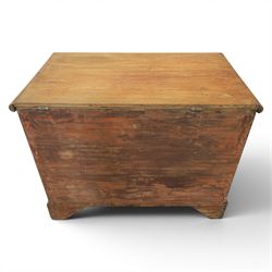 Victorian stained pine converted chest, fitted with two drawers, twin carrying handles, raised on bracket feet