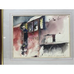 Brian C Lancaster (Bristol Savages 1931-2005): Railway Scenes, two watercolours signed 25cm x 34cm (2)