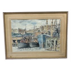 C A Hagyard (British 20th century): 'Scarborough Harbour', watercolour signed, titled verso with artist's Rillington address