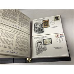 Three albums of 'The 50th Anniversary World War II Commemorative Covers Collection', housed in the official Danbury Mint folders