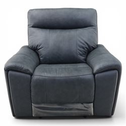 Roseland Furniture - 'Deana' electric recliner armchair, upholstered in blue leather