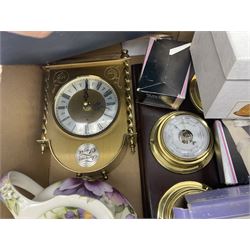 Junghans Tempus Fugit quartz mantle clock, FCC Precision barometer, silve rplated Kings pattern canteen of cutlery, six table lamps, including figural examples and other ceramics and metal ware