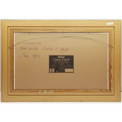 Dallas K Taylor (British 1941-2011): 'Lusterfjord', oil on canvas signed, titled and dated 1993 verso together with After Dawn Matthews (British contemporary): 'Druids Loch', limited edition screen print signed titled and numbered 85/150 max 44cm x 75cm (2)