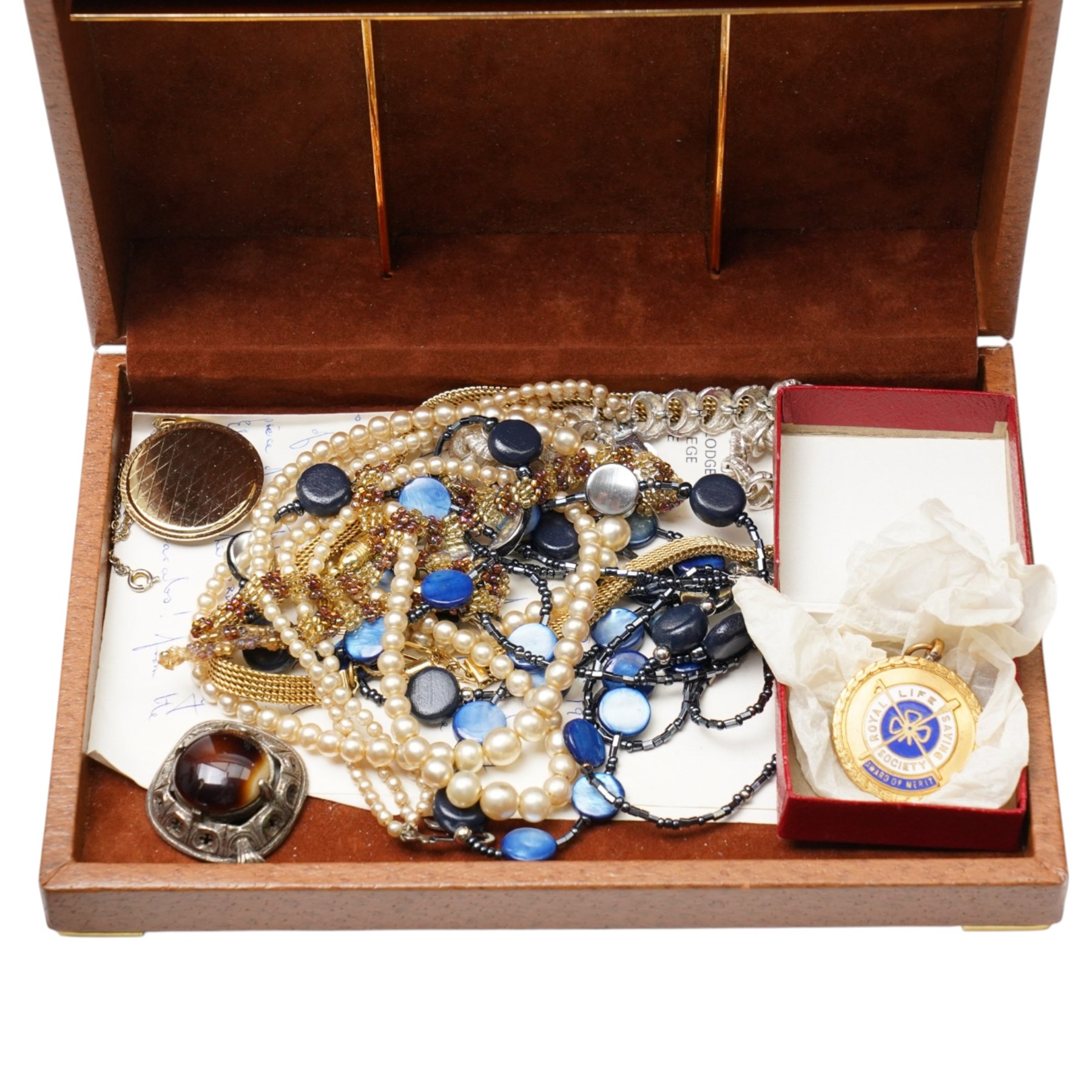 Gold 'Baby' brooch stamped 9ct, silver jewellery including bangles, pendants, brooch etc and a collection of costume jewellery including Michaela Frey bangle 