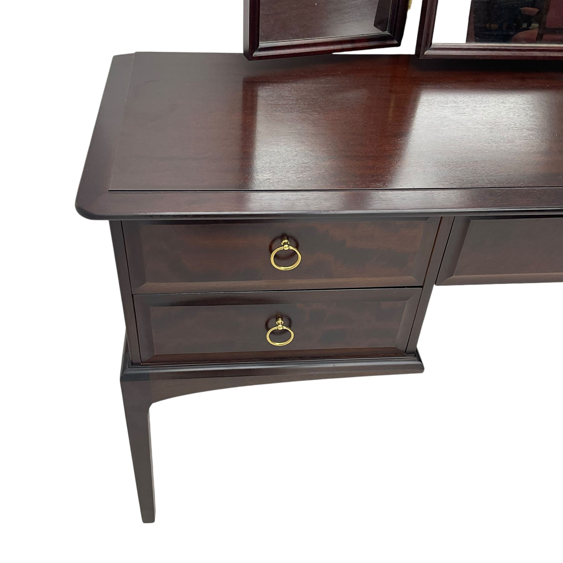 Stag Minstrel - dressing table, fitted with triple mirror and five drawers, and matching stool