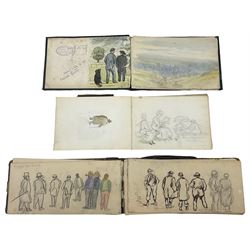 Attrib. Sarah Adelaide Hudson (neé Brereton) (British 19th Century): Scenes from Victorian Yorkshire, collection of watercolours and artists notebooks dating from c1870, including scenes from Longcroft Hall near Beverley - The Family Home (boxed) (approx. 24) 
Notes: Sarah was the sister of artist Caroline Brereton (British 1827-1882).