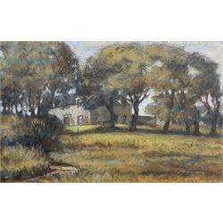 English School (Early 20th century): Country House, pastel indistinctly signed and dated '30, 29cm x 45cm