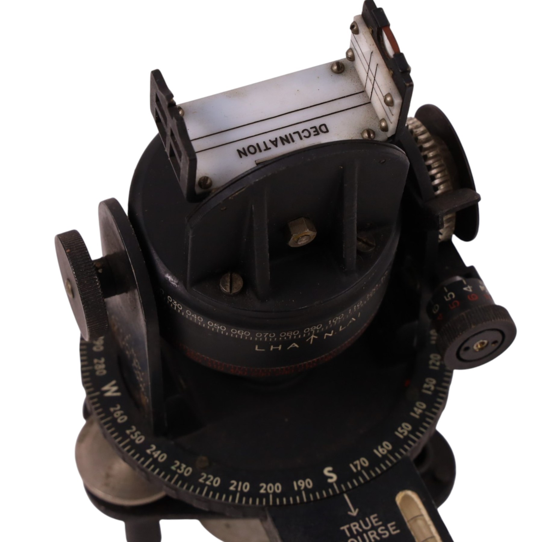 WWII Air Ministry Astro compass MKII, patented '6A/11740 4-P', in wooden case