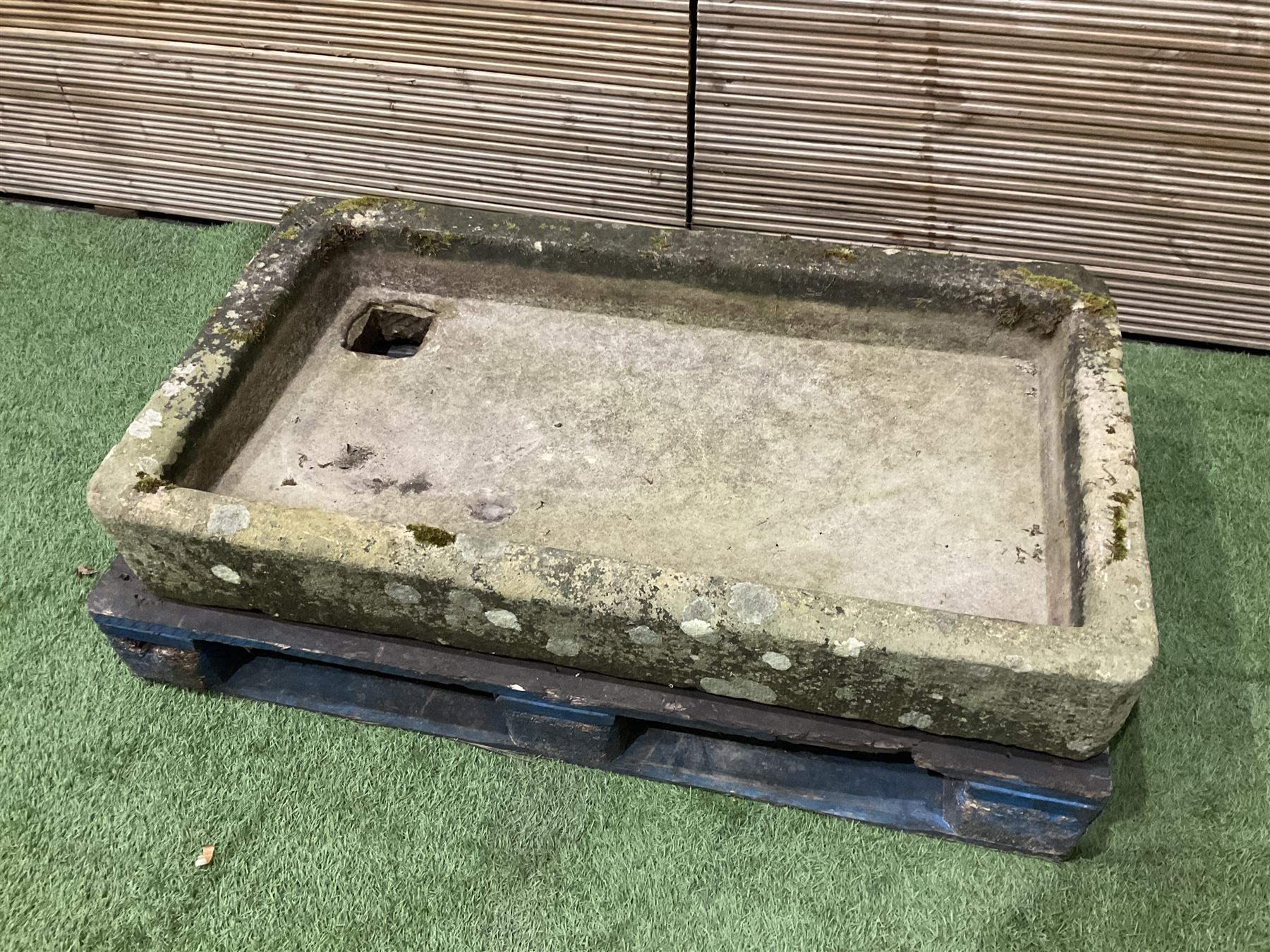 19th century shallow carved stone trough - THIS LOT IS TO BE COLLECTED BY APPOINTMENT FROM DUGGLEBY STORAGE, GREAT HILL, EASTFIELD, SCARBOROUGH, YO11 3TX