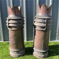 Pair of crown top chimney pots Ø35cm  - THIS LOT IS TO BE COLLECTED BY APPOINTMENT FROM DUGGLEBY STORAGE, GREAT HILL, EASTFIELD, SCARBOROUGH, YO11 3TX