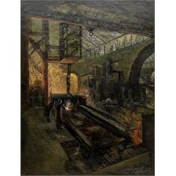 Constance-Anne Parker (British 1921-2016): The Foundry, oil on canvas unsigned 90cm x 70cm
Provenance: direct from the artist's family previously unseen on the open market