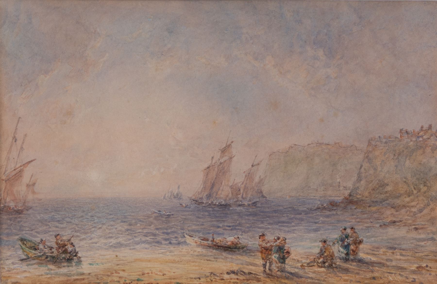 George Weatherill (British 1810-1890): Sunrise - Robin Hood's Bay, watercolour signed with initials l.l. 9.5cm x 13.5cm 
Provenance: purchased David Duggleby Ltd 3rd September 2012 Lot 169