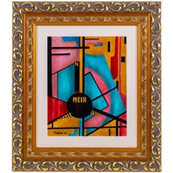 Anna Aleksandrovna Kogan (Russian 1902-1974): 'Suprematist Composition',  oil and collage on board signed in Cyrillic and dated '26, titled verso with Moscow Committee stamp 30cm x 24cm