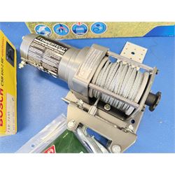 TimberTeck ESW12 electric winch, Bosch drill, Camping Cook stove, and two Ultra-Lite Camping chairs