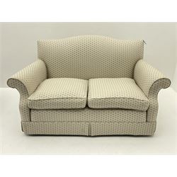 Quality traditional two seat sofa with feather cushions