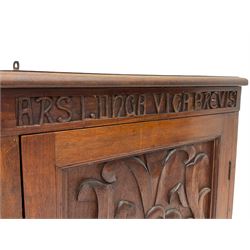 Late 19th century carved walnut corner cabinet