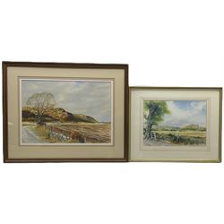 Ian R MacGregor (Scottish 20th century): Stirling Castle and Farming Landscape, two watercolours signed max 34cm x 48cm (2)
