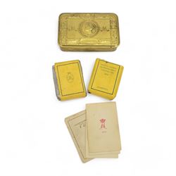 WWI Princess Mary 1914 Christmas tin, containing original cigarettes and tobacco, with Christmas card and photograph 