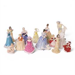Collection of Royal Doulton figures including Alexandra, Ballet Shoes, Harriet, Valerie etc