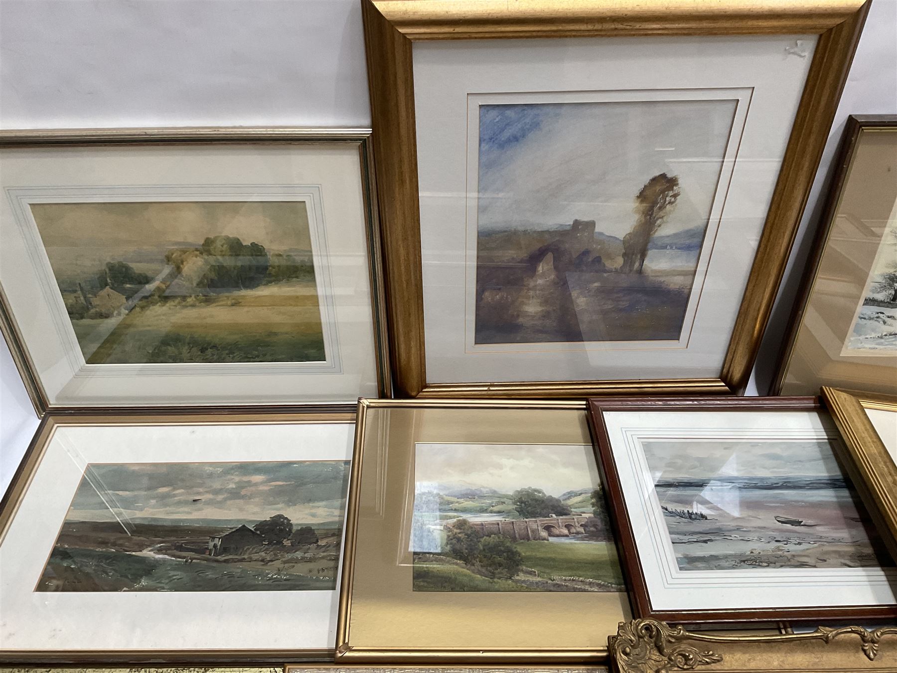 Collection of watercolours by various artists, including David Russel Anderson, Albert Thomas Pile, Frederick James Aldridge, Joseph Pighills, etc (qty)