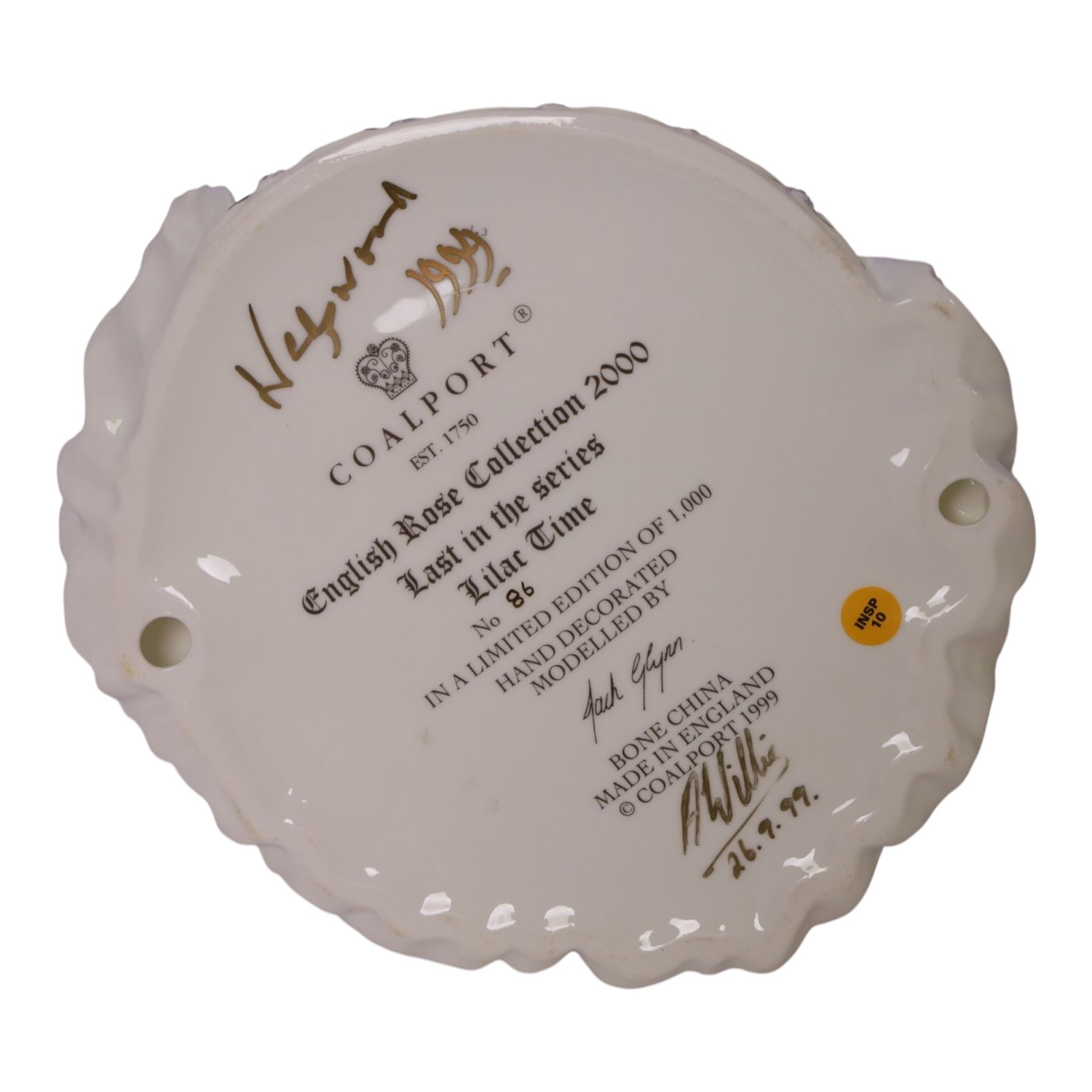 Coalport figure English Rose Collection : Last in the Series, Lilac Time, No. 86 of 1000, with box and certificate, H26cm