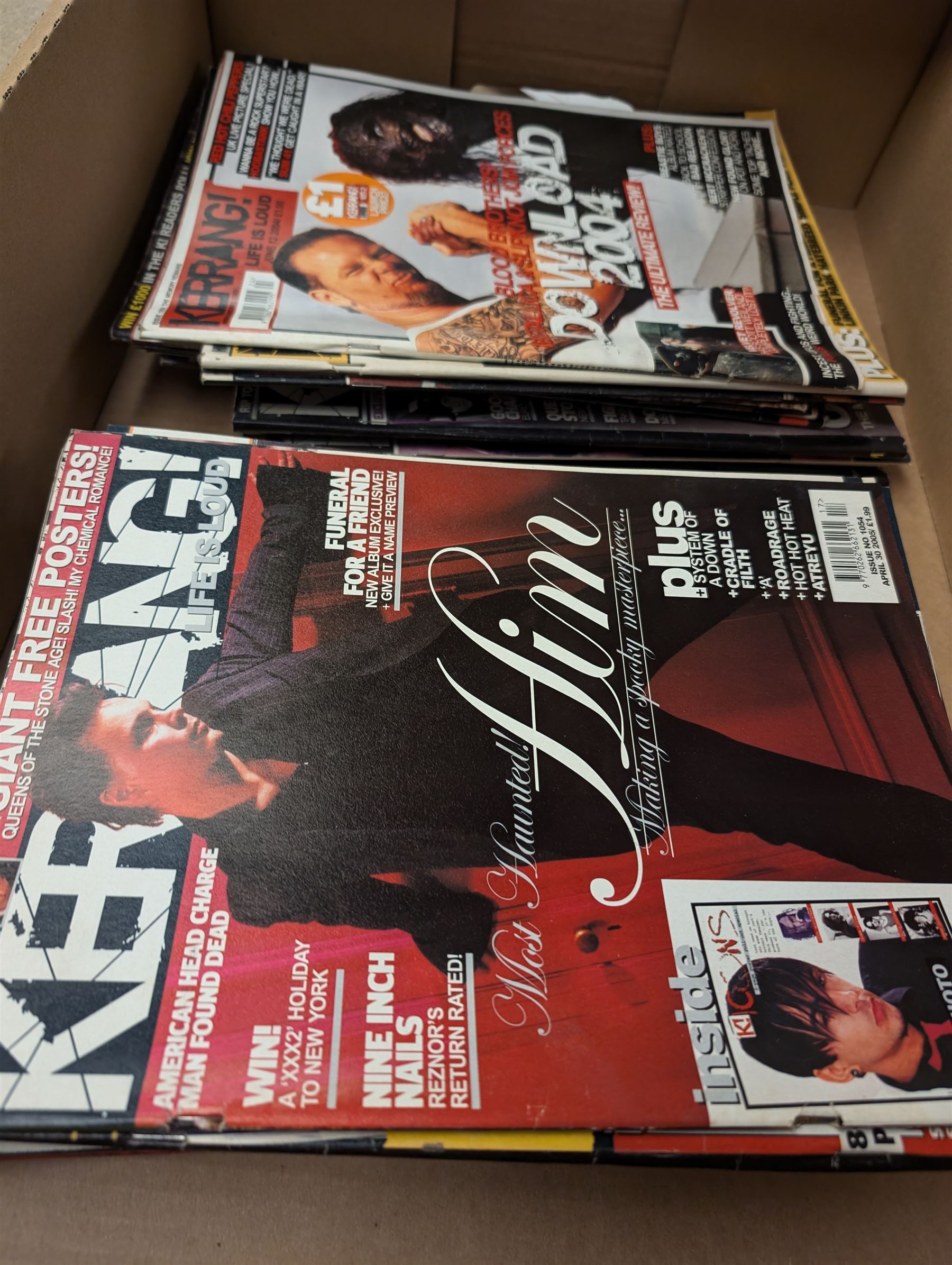 Thirty four early 2000s Kerrang magazines 